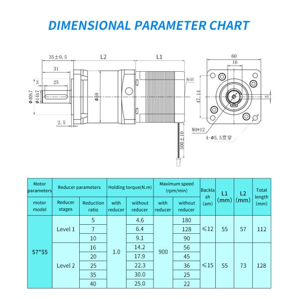 High Precision 57mmx57mm Nema23 Planetary Gear Stepper Motor for Sales 9v 12v 24v Motor