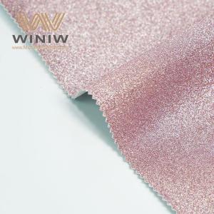 China 1.2mm Glitter Microfiber Leatherette Fabric Bags Leather Material on sale