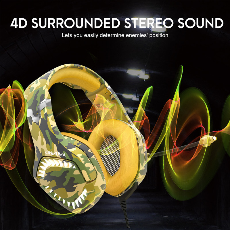 2.2m DC5V Onikuma K1 Pro Camouflage Gaming Headset