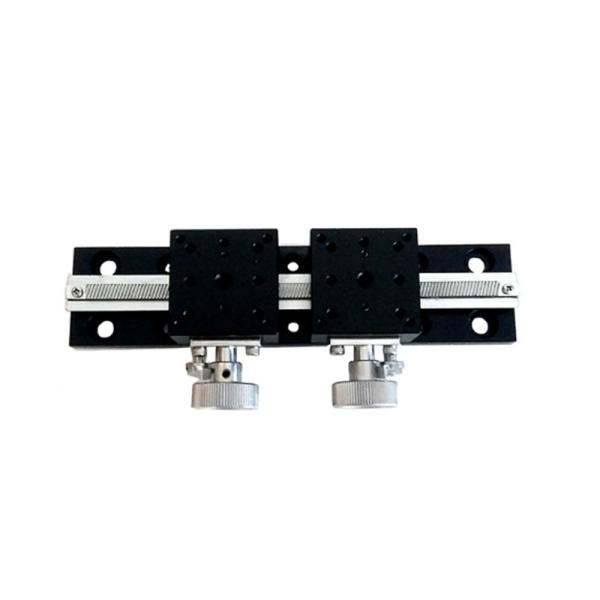 Quality Gear Double Sliding Block Manual Linear Stage Rack And Pinion Stage 90mm Trip for sale