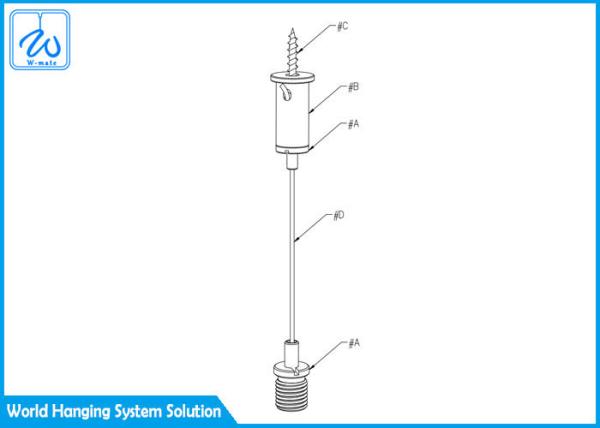 Quality 7 X 7 Construction Wire Suspension Hanging Kit Custom Length ODM / OEM Accepted for sale