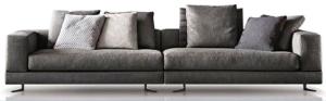 Long Grey Sectional Sofa Hotel Lobby Furniture Durability And Longevity