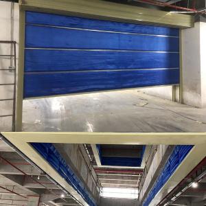 China Heat Resistance Fire Curtain Rolling Shutter Door Blue Inorganic Fire Shutter Solution on sale