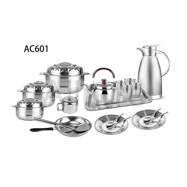 Family cookware sets stainless steel kitchenware random match style