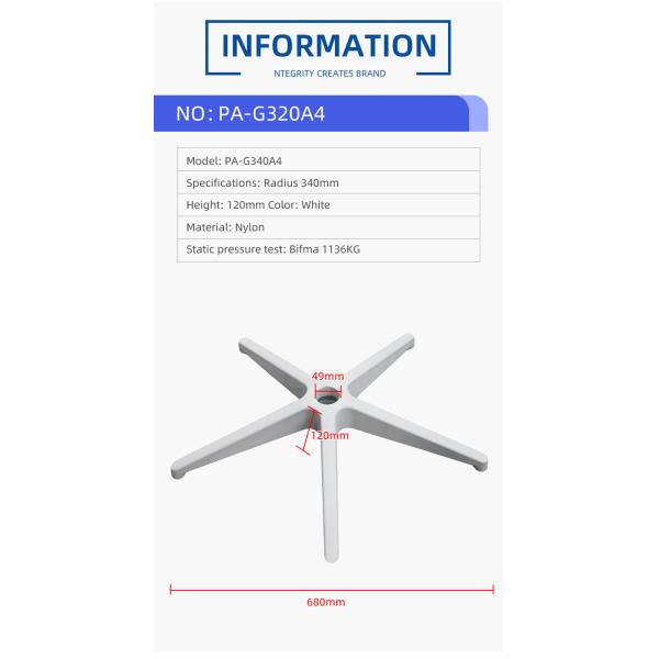 Adjustable Nylon Office Chair Base Replacement Ergonomic Five Star Foot