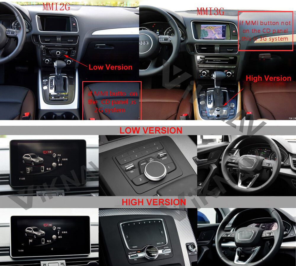 8 Core CPU Audi Android Radio Head Unit Screen For Q5 2010 To 2017