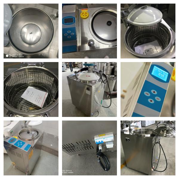 Internal Steam Cycle Safety Lock Digital Display Vertical Autoclave