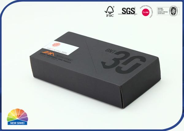 Quality 4c Print Free Design Paper Packaging Boxes Black Cardboard Box for sale