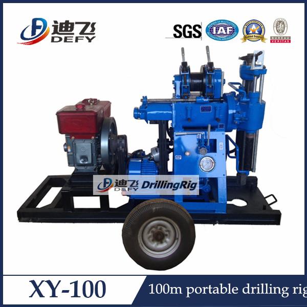Quality XY-100 Trailer Mounted Hydraulic Water Well Drilling Rig for sale