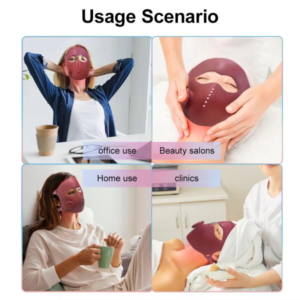 Handheld LED Light Face Mask 40hz Pulse Mode Operation Wrinkle Removing Face Mask