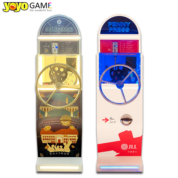 Coin Operated Arcade Game Machine Tourist DIY Souvenir Coin Press Game Machine Museum Penny Video Redemption Machine For