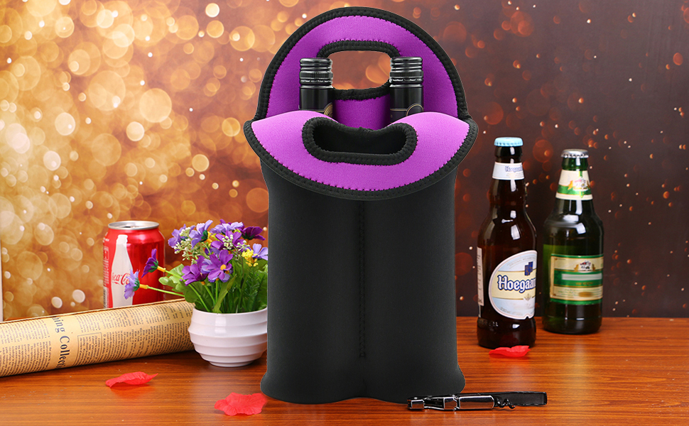Wine Travel Carrier Cooler Bag 2-bottle Wine Carrying Tote