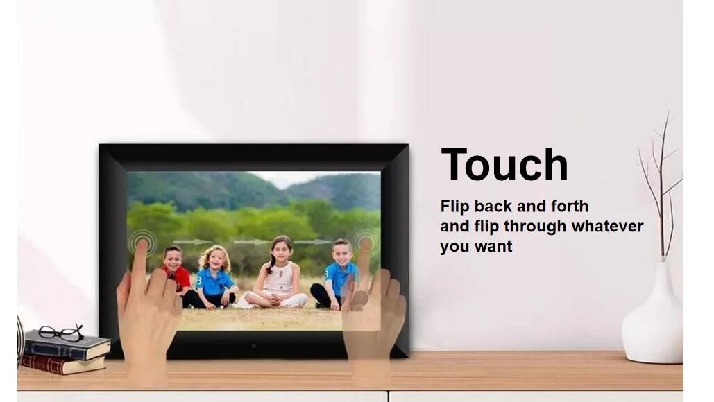 10.1 inch Digital Picture Frame, Share Video Clips and Photos Instantly via E-Mail or App