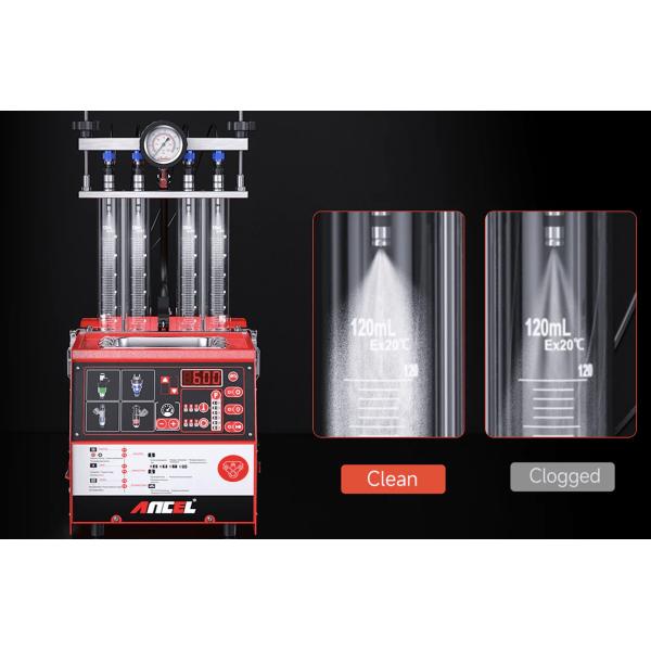 ANCEL AJ400 Fuel Injector Tester Injector Cleaning Machine, 4 Cylinders for Car 110V or 220V