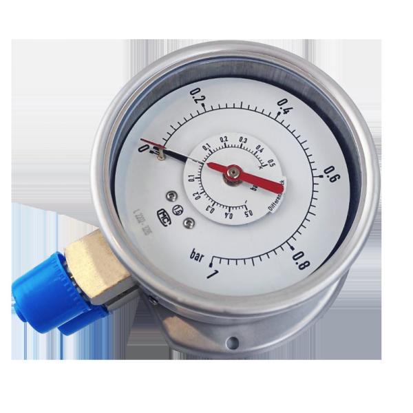 Stainless Steel Differential Pressure Gauge Double Pointer Manometer
