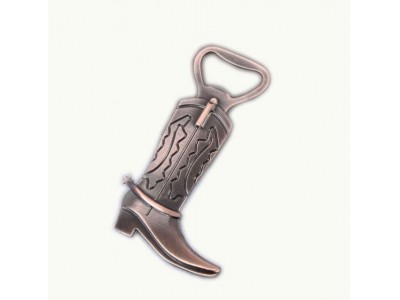 Innovative Cow Boy Boot Shape Beer open,Fancy beer bottle opener, die casting metal alloy 2D skull shape antique copper