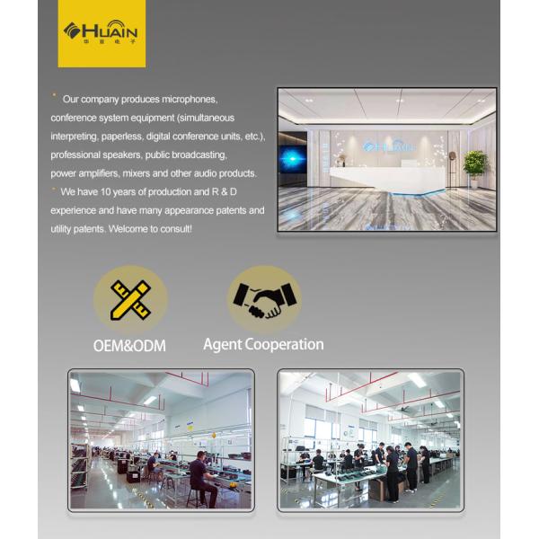 HUAIN Wired Removable Base 3 Pin Table Condenser Gooseneck Microphone