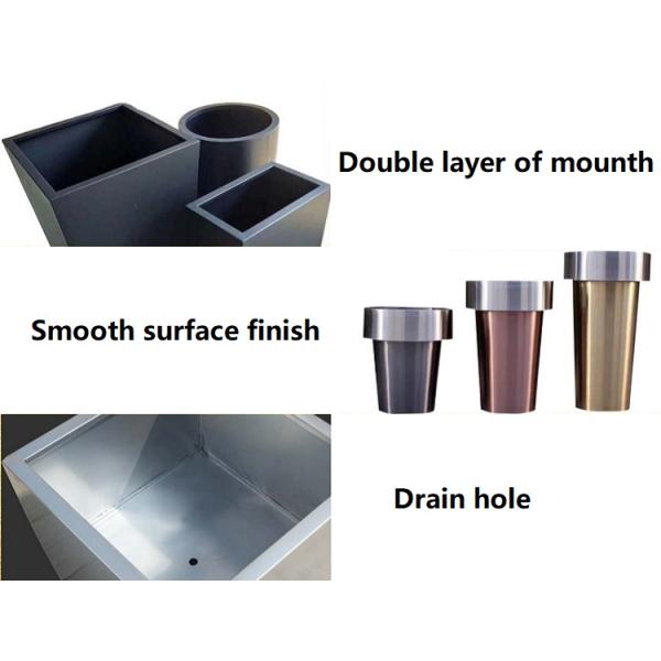 Customized Square Metal Plant Pots Outdoor Steel Rectangular Planters