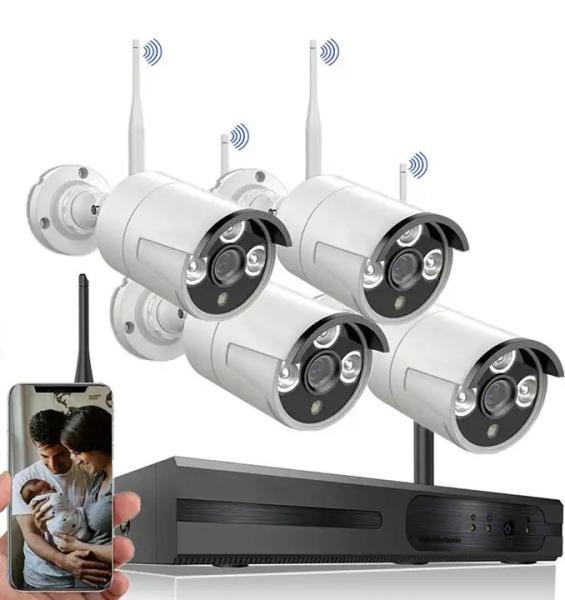 Quality 64Kbps 12VDC WiFi Wireless Camera System CCTV Kit Wireless Waterproof for sale