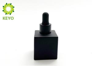 China 30ML Empty Cosmetic Glass Bottle With Dropper , Frosted Glass Dropper Bottle on sale