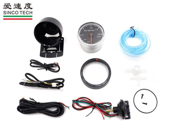 Quality Universal Turbo Boost Gauge 7 Color Backlight 60mm 12V With Warning Function for sale