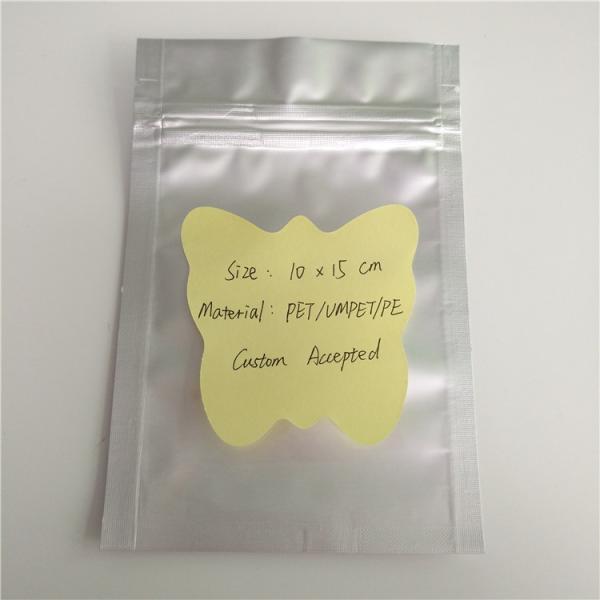 Plain Silver Color Stand Up Zipper Pouch Bags Customized Laminated Packaging