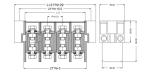 Rectifiers Black Terminal Block With Cover Protection Customized Pins
