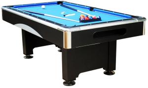 China Chromed coner 7 FT Electronic Billiard Table with Flash and Busic wood pool table on sale