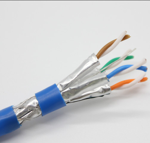 500MHz SFTP Double Shielded Pure Copper Cat6A LAN Cable