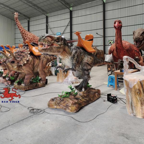 Quality Animatronic T Rex Dino Riders , Customized Amusement Park Dinosaur for sale