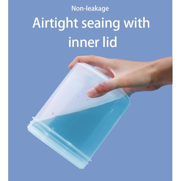 1L Round Plastic Screw Jar for Laundry Detergent Powder Package 100% Virgin Material