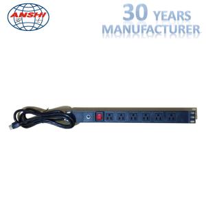 China 1U 15A 6 Way Metered Rack Mount Patch Panel High Power With 19 Inch Length on sale