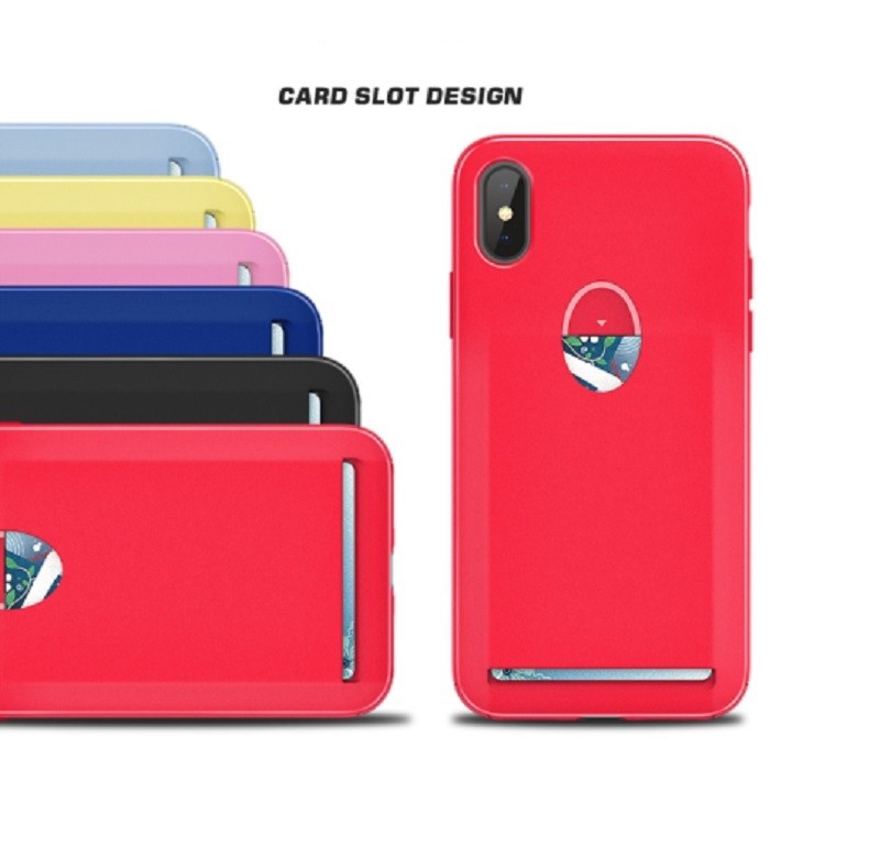 Multicolor Card Slot Soft TPU Protective Case Back Cover for IphoneXS IphoneXR IphoneXS MAX IphoneX Iphone8 Iphone7 Plus