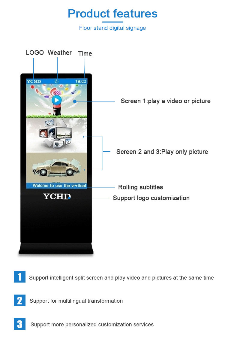 Customized Indoor Advertising LED Display With 42 Inch FHD Multi Touch Screen