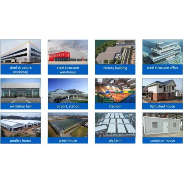 Rock Wool Panel Steel Construction Warehouse Light Weight Structure CE