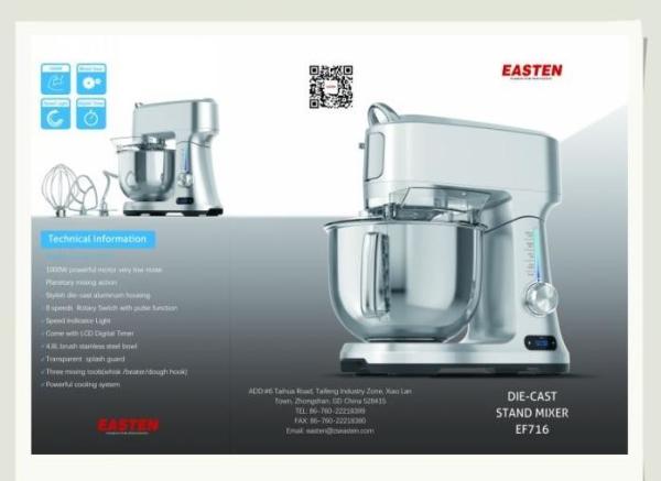 Quality Die Cast Stand Dough Mixer/ 1000W Kitchen Stand Mixer/ Multi-functional Stand Mixer Factory Outlet for sale