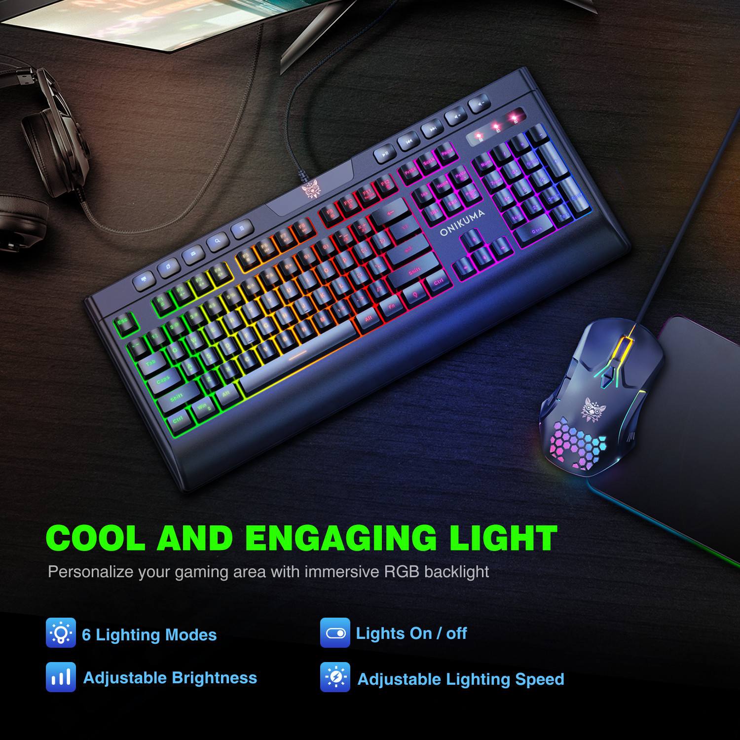 Computer Wired RGB Gaming Keyboard and Mouse Combos LED for Gamer
