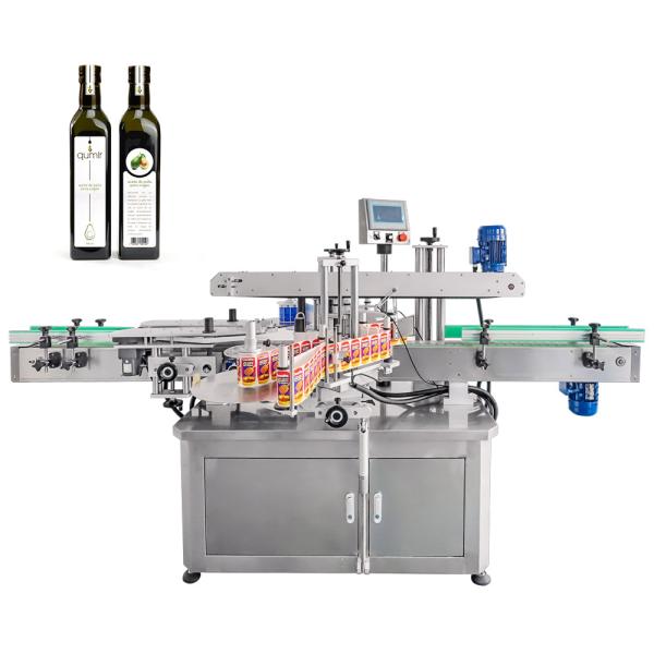 Quality Automatic Double Side Flat Label Machine Square Can Bucket Hexagon Jar Bottle Sticker Wrap Around Labeller for sale