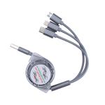 Multi USB 3 In 1 Braided Charging Cable For IPhone USB TYPE C Android Micro