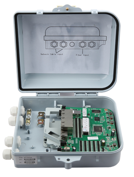 Industrial Reverse POE EPON ONU V2808PD Waterproof Outdoor 8FE Port