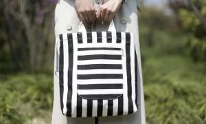 China Zebra Crossing Cotton Tote Bags / Durable Fashion Canvas Grocery Bags on sale