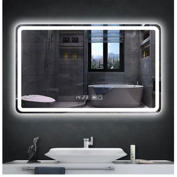 Modern Smart Mirror with High Brightness LED Strip Lights Illuminated and Defogging