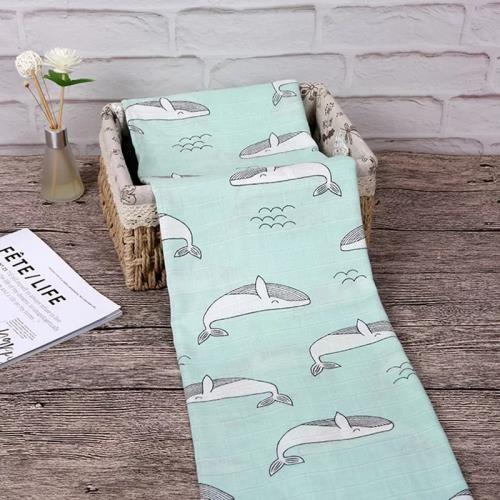 Quality Breathable Spotted Muslin Fabric Zero Formaldehyde Dolphin Pattern Plain Style for sale