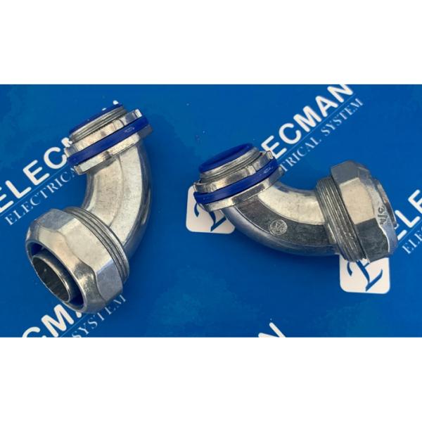 Insulated Liquid Tight Connector 90 Degree Type Zinc 3/4" UL Listed