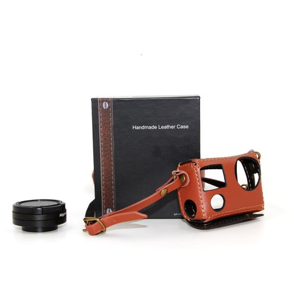 Camera Leather Case Bag Holder With Lanyard Neck Strap + 37mm Filter UV Lens + Adapter Lens Cap For GoPro Hero 4 3