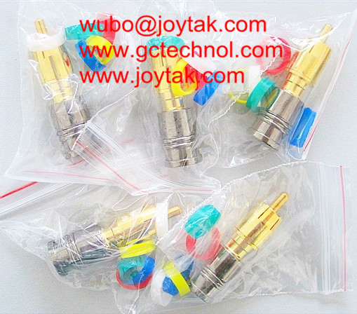 RCA Coaxial Connector RCA Compression Type 75ohm gold plated for Mini 174 Coax Cable security cameras connector RCA type