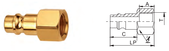 1.0MPa Semi Automatic Brass Quick Coupling Compatible With Rectus 25KA