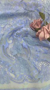 Buy cheap 49 inchs  Blue Color Floral 3D Laser Embroidery Fabric For Women Dress and Fashion Design product