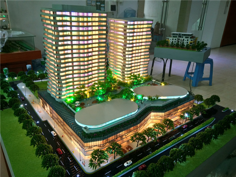 Fancy 3D Printed Architectural Model With LED Lighting System Acrylic Material