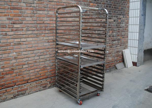 Quality 20 Tiers Aluminum Ss304 Perforated Tray Rack Trolley for sale